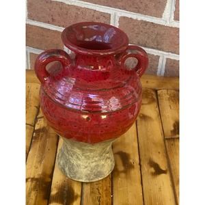 Southern Living at Home Red Tuscan Verona Olive Jar -Double Handle Vase